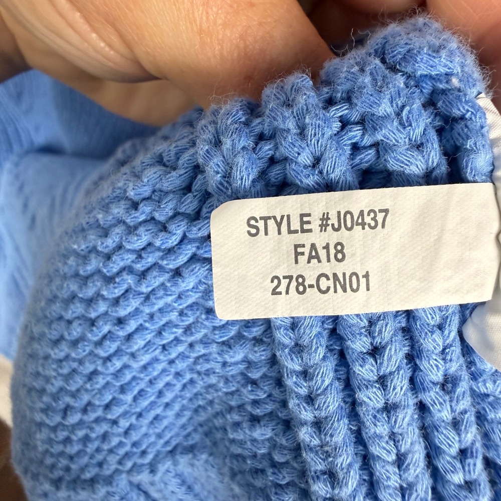 J. Crew Blue Roll Neck Oarsman Sweater Small Preppy Coastal Classic Old Money - Picture 7 of 8